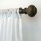 Threadmade Home Rhinebeck Rustic Faux Wood 1" Window Drapery Single Curtain Rod, Antique - 28"W x 48"L